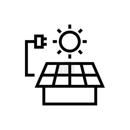 Téléchargez les illustrations : Solar panel connected to a house icon vector isolated illustration. Solar energy concept - en licence libre de droit