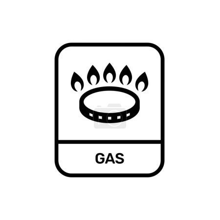 Illustration for Kitchen gas burner icon. cooktop instructions - Royalty Free Image
