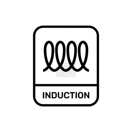 Illustration for Kitchen induction burner icon. cooktop instructions - Royalty Free Image