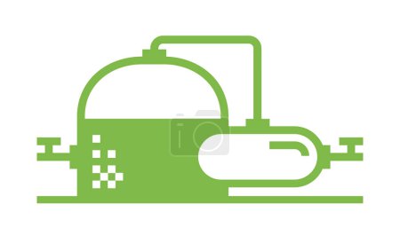 Illustration for Simple green Biogas Plant icon - Royalty Free Image