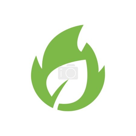 Téléchargez les illustrations : Icône logo simple biocarburant de couleur verte. - en licence libre de droit