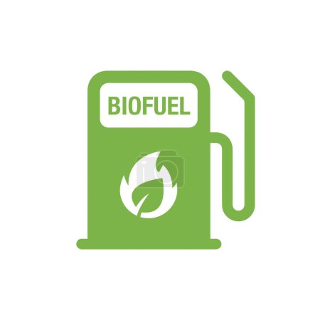 Ilustración de Icono simple de Biofuel. Energía renovable y medio ambiente verde. Concepto de biocombustible - Imagen libre de derechos