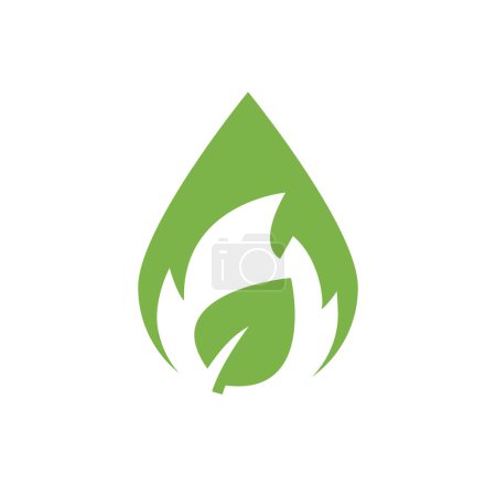 Téléchargez les illustrations : Icône simple de la goutte de biocarburant. Energies renouvelables et environnement vert. Concept de biogaz - en licence libre de droit