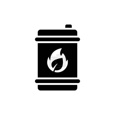 Ilustración de Icono simple de barril de biocombustible. Energía renovable y medio ambiente verde. Concepto de biogás - Imagen libre de derechos