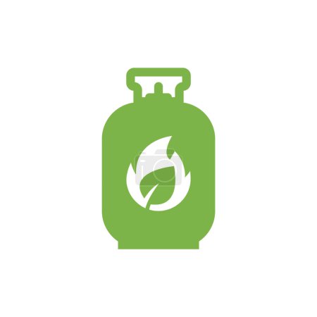 Téléchargez les illustrations : Icône simple de bouteille de biocarburant. Energies renouvelables et environnement vert. Concept de biogaz - en licence libre de droit