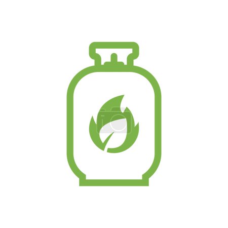 Ilustración de Icono simple de la botella de biocombustible. Energía renovable y medio ambiente verde. Concepto de biogás - Imagen libre de derechos