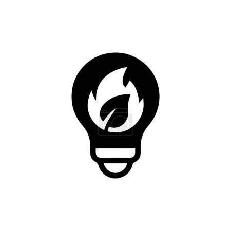 Téléchargez les illustrations : Ampoule simple icône de biocarburant. Energies renouvelables et environnement vert. électricité produite par le concept de biogaz - en licence libre de droit