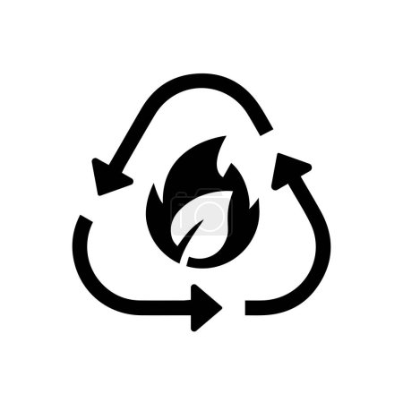 Ilustración de Icono simple de Biogás. Energía renovable y medio ambiente verde. - Imagen libre de derechos