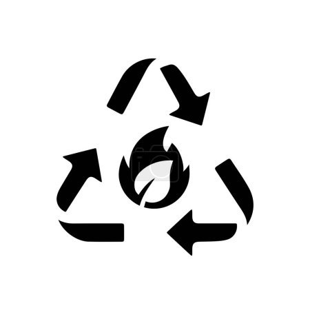 Ilustración de Icono simple de Biogás. Energía renovable y medio ambiente verde. - Imagen libre de derechos