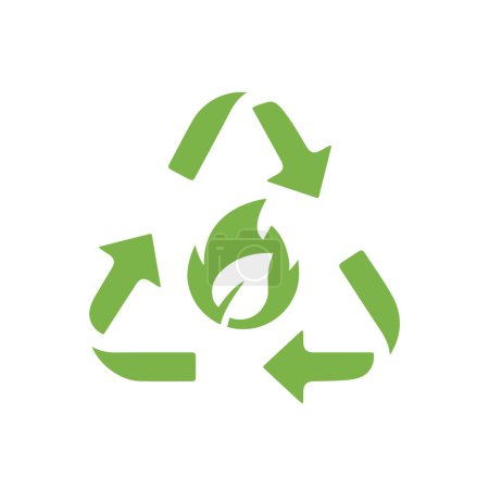 Téléchargez les illustrations : Icône simple du biogaz. Energies renouvelables et environnement vert. - en licence libre de droit