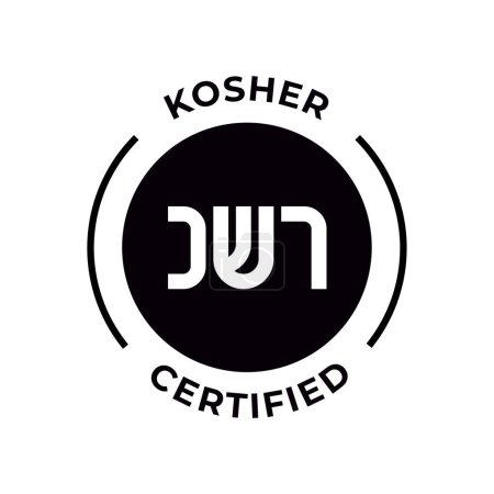 Illustration for Kosher Certified symbol. International symbol of kosher food. Packaging concept. - Royalty Free Image
