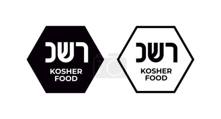 Illustration for Kosher Certified symbols. International symbols of kosher food. Packaging concept. - Royalty Free Image
