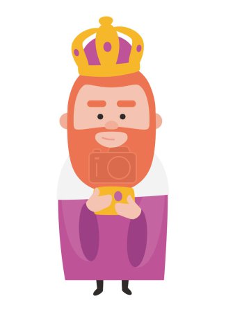 Illustration for King of orient Caspar. Christmas ornament isolated vectorized. Mag - Royalty Free Image
