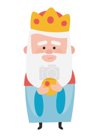 Illustration for King of orient Melchor. Christmas ornament isolated vectorized. Mag - Royalty Free Image