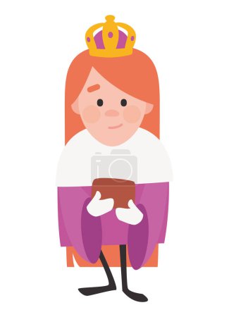 Illustration for Queen of orient Gaspara. Christmas ornament isolated vectorized. Mag - Royalty Free Image