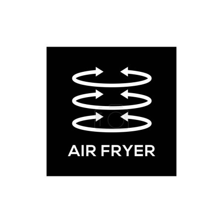 Illustration for Simple Air Fryer Technology Badge Logo Design. Black symbol vector - Royalty Free Image