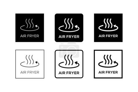 Illustration for Simple Set of Air Fryer Technology Badge Logo Design. Symbol Line vector. - Royalty Free Image