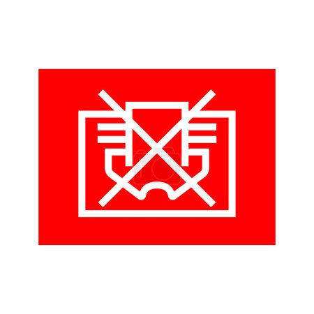 Ilustración de No cubra la imagen vectorial símbolo de prohibición de signos. Icono negativo de línea roja - Imagen libre de derechos