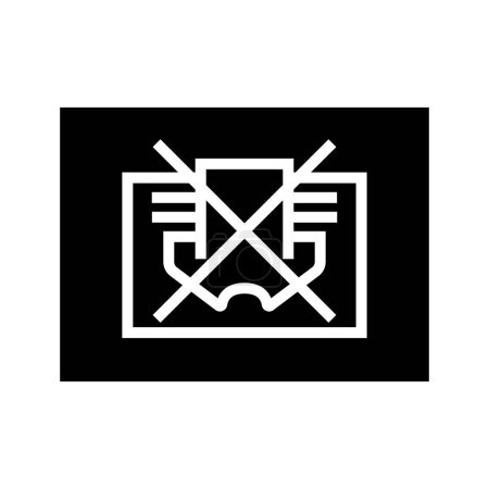 Ilustración de No cubra la imagen vectorial símbolo de prohibición de signos. Icono de línea negativa - Imagen libre de derechos
