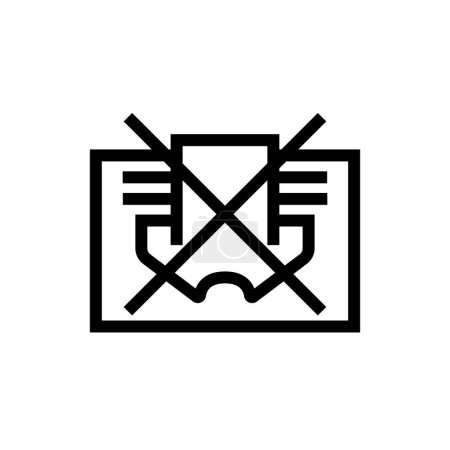 Ilustración de No cubra la imagen vectorial símbolo de prohibición de signos. Icono de línea negra - Imagen libre de derechos