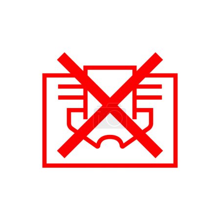 Illustration for Do not cover sign prohibition symbol vector image. Simple Red line icon - Royalty Free Image