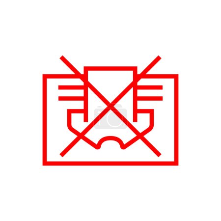 Ilustración de No cubra la imagen vectorial símbolo de prohibición de signos. Icono de línea roja simple - Imagen libre de derechos