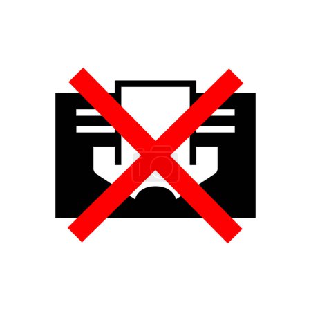Téléchargez les illustrations : Ne pas couvrir signe interdiction symbole image. Icône vectorielle - en licence libre de droit