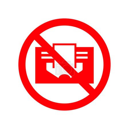 Ilustración de No cubras la señal. Imagen símbolo de prohibición. Ilustración vectorial roja aislada en blanco. Etiqueta de advertencia. - Imagen libre de derechos