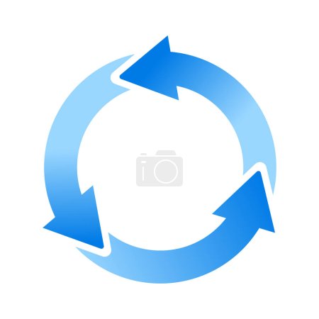 Illustration for Blue gradient round rotating arrow.Easy-to-use vector data. - Royalty Free Image