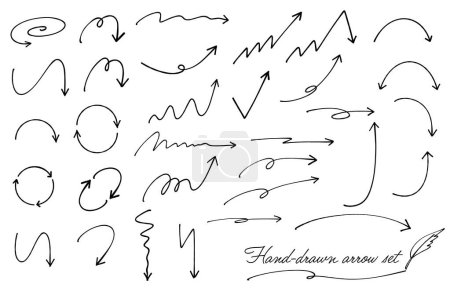 Illustration for Hand drawn monochrome arrow set - Royalty Free Image