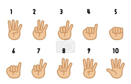 Handzeichen Clip Art des Handzählens