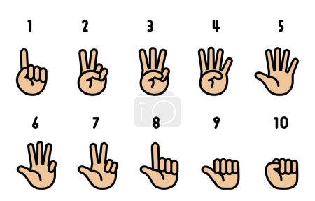 Illustration for Hand sign Clip art of hand counting - Royalty Free Image