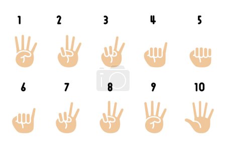 Téléchargez les illustrations : Signe de la main Clip art de comptage des mains - en licence libre de droit