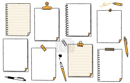 Lindo conjunto de ilustración de cuaderno dibujado a mano (bicolor)