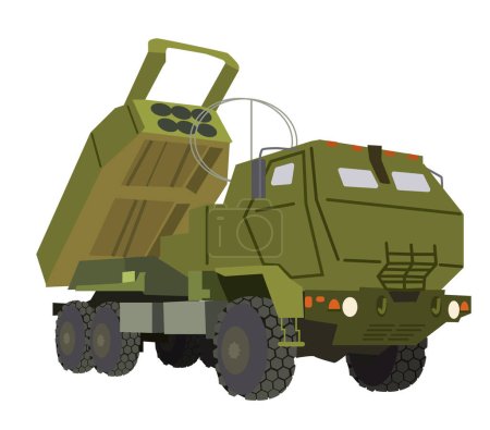 Himars m142. american rocket system vector illustration. military armed force illustration artillery