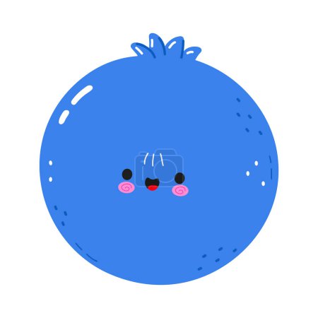Photo for Cute funny blueberry character. Vector hand drawn cartoon kawaii character illustration icon. Isolated on white background. Blueberry fruit character concept - Royalty Free Image