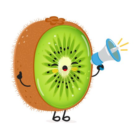 Mignon personnage drôle Kiwi fruit sommeil. vecteur dessin à la main dessin animé kawaii personnage icône illustration. Isolé sur fond blanc. Happy Kiwi fruit sommeil personnage concept