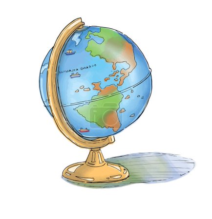 Téléchargez les photos : Modèle Globe en effet aquarelle. Fichier vectoriel. - en image libre de droit