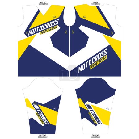 Entwerfen Sie ein Sublimations-Outfit oder ein Trikot für ein Motocross-Thema. Printfertiges Trikot-Design