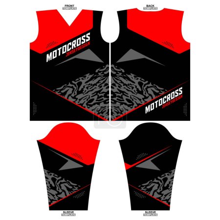 Diseñar un traje de sublimación o jersey para un tema de motocross. Diseño de jersey listo para imprimir
