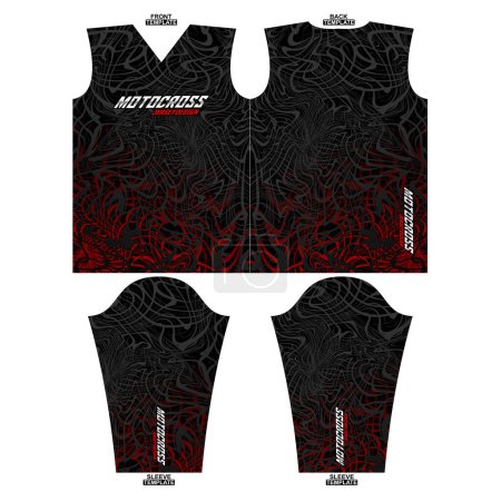 Illustration for Design a sublimation outfit or jersey for a motocross theme. Print-ready jersey design - Royalty Free Image