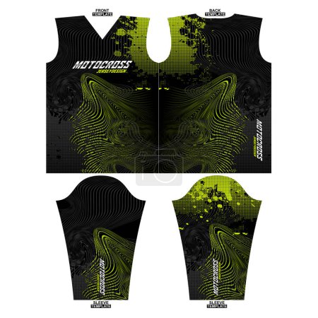 Concevez une tenue de sublimation ou un maillot pour un thème de motocross. Design jersey prêt à imprimer
