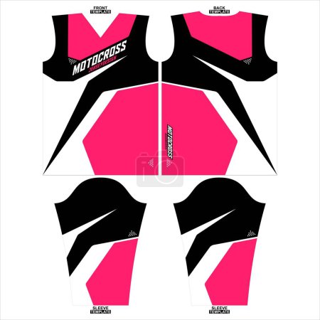 Illustration for Print-ready sublimation motocross long sleeve jersey design - Royalty Free Image