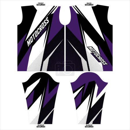 Illustration for Print-ready sublimation motocross long sleeve jersey design - Royalty Free Image