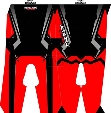 Illustration for Print-ready sublimation motocross pants design - Royalty Free Image