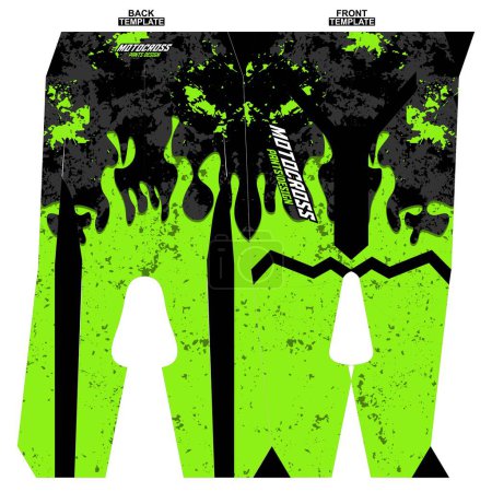 Illustration for Print-ready sublimation motocross pants design - Royalty Free Image