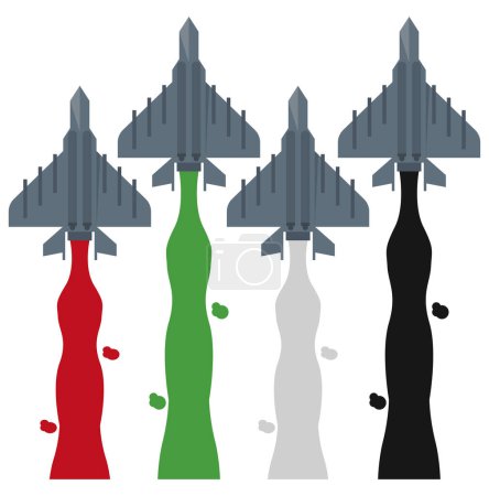 Ilustración de Bandera de los Emiratos Árabes Unidos en el icono de aviones - Imagen libre de derechos