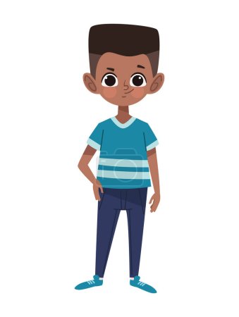 Illustration for Afro little boy standing character - Royalty Free Image