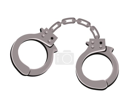 Illustration for Handcuffs law tool accessory icon - Royalty Free Image
