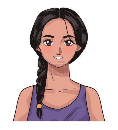 young woman with braid character